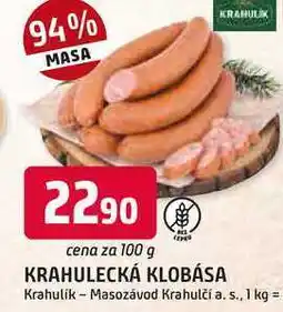 Trefa KRAHULECKÁ KLOBÁSA nabídka