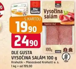 Trefa DLE GUSTA VYSOČINA SALÁM nabídka