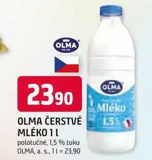 Trefa OLMA ČERSTVÉ MLÉKO 1l polotučné, 1,5 % tuku nabídka