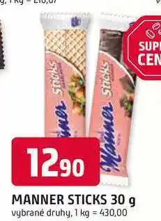 Trefa Manner sticks křupavé oplatky 30g, vybrané druhy nabídka