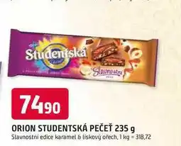 Trefa ORION STUDENTSKÁ PEČEŤ 235 g Slavnostní edice karamel & liskový ořech nabídka