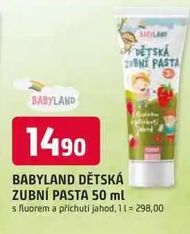 Trefa BABYLAND DĚTSKÁ ZUBNÍ PASTA nabídka