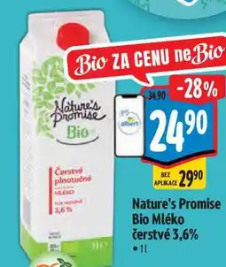 Albert Nature's Promise Bio Čerstvé mléko plnotučné 3,6% nabídka