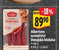 Albert Albertovo uzenářství Dunajská klobása nabídka