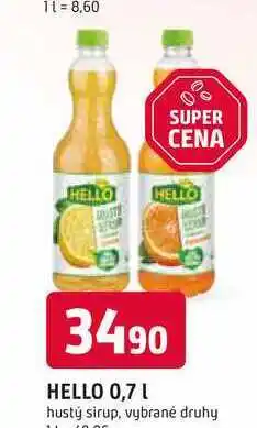 Trefa HELLO 0,7l hustý sirup nabídka