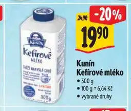 Albert Kunín Kefírové mléko nabídka