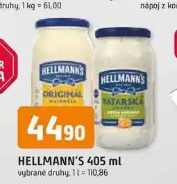 Trefa Hellmann's tatarská omáčka, majonéza 405ml, vybrané druhy nabídka