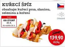 RABBIT řeznictví KUŘECÍ ŠPÍZ obsahuje: kuřecí prsa, slaninu, zeleninu a koření nabídka