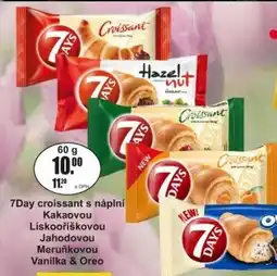 Adam 7Day croissant s náplní Kakaovou Lískooříškovou Jahodovou Meruňkovou Vanilka & Oreo nabídka