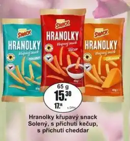 Adam Hranolky křupavý snack Solený, s příchutí kečup, s příchutí cheddar nabídka