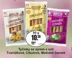 Adam Tyčinky se sýrem a solí Tvarůžkové, Cibulové, Medvědí česnek nabídka