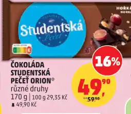 Penny Market Čokoláda studentská pečeť orion nabídka