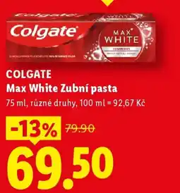 Lidl COLGATE Max White Zubní pasta nabídka