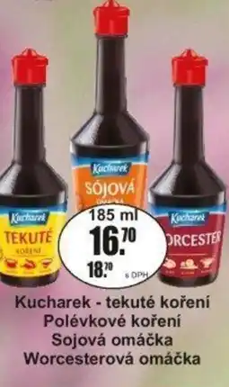Adam Kucharek - tekuté koření Polévkové koření Sojová omáčka Worcesterová omáčka nabídka