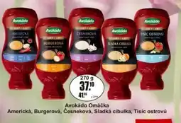 Adam Avokádo Omáčka Americká, Burgerová, Česneková, Sladká cibulka, Tisíc ostrovů nabídka