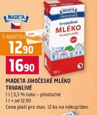 Terno Madeta jihočeské mléko trvanlivé nabídka