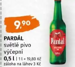 Terno Pardál světlé pivo výčepní nabídka