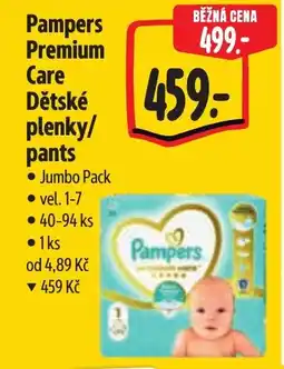 Albert Pampers Premium Care Dětské plenky/ pants nabídka
