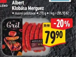 Albert Albert Klobása Merguez nabídka