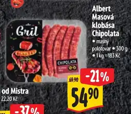 Albert Albert Masová klobása Chipolata nabídka