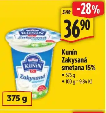 Albert Kunín Zakysaná smetana 15% nabídka