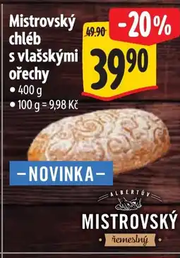 Albert Mistrovský chléb s vlašskými ořechy nabídka