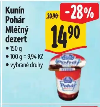 Albert Kunin Pohár Mléčný dezert nabídka