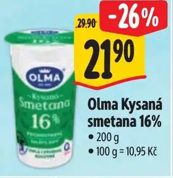 Albert Olma Kysaná smetana 16% nabídka