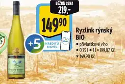 Albert Ryzlink rýnský BIO nabídka