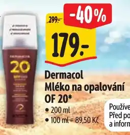 Albert Dermacol Mléko na opalování OF 20 nabídka