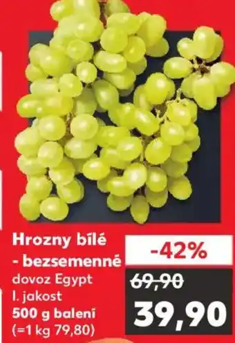 Hrozny bílé - bezsemenné