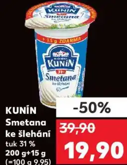 Kaufland KUNIN Smetana ke šlehání nabídka