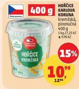 Penny Market HOŘČICE KARLOVA KORUNA kremžská, plnotučná nabídka