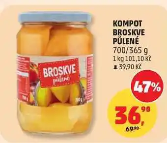Penny Market KOMPOT BROSKVE PŮLENÉ, 700/365 g nabídka