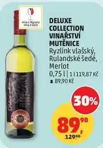 Penny Market DELUXE COLLECTION VINAŘSTVÍ MUTĚNICE Ryzlink vlašský nabídka