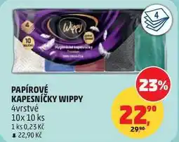 Penny Market PAPÍROVÉ KAPESNÍČKY WIPPY, 4vrstvé, 10x 10 ks nabídka