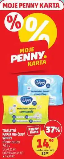 Penny Market TOALETNÍ PAPÍR VLHČENÝ WIPPY různé druhy, 70 ks nabídka