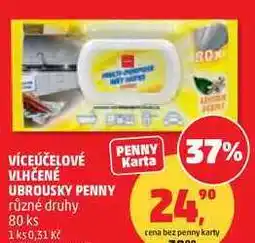 Penny Market VÍCEÚČELOVÉ VLHČENÉ UBROUSKY PENNY různé druhy, 80 ks nabídka