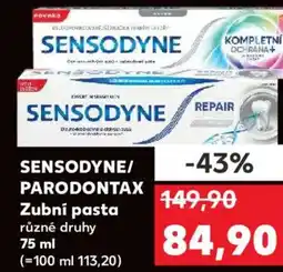 Kaufland SENSODYNE/ PARODONTAX Zubní pasta nabídka