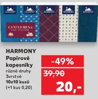 Kaufland HARMONY Papírové kapesníky nabídka