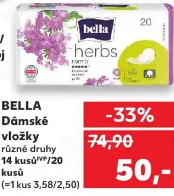 Kaufland BELLA Dámské vložky nabídka