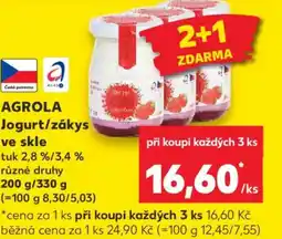 Kaufland AGROLA Jogurt/zákys ve skle nabídka
