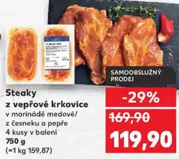 Kaufland Steaky z vepřové krkovice nabídka