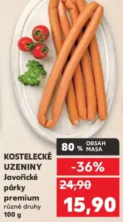 Kaufland KOSTELECKÉ UZENINY Javořické párky premium nabídka