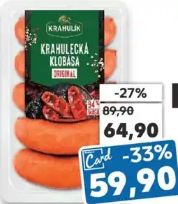 Kaufland KRAHULIK Krahulecká klobása nabídka