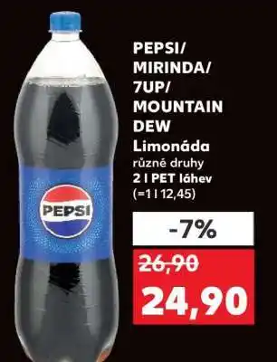 Kaufland Pepsi Mirinda 7UP, Mountain Dew nabídka