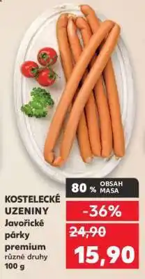 Kaufland KOSTELECKÉ UZENINY JAVOŘICKÉ PÁRKY nabídka