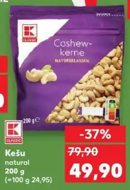 Kaufland Kešu natural 200 g nabídka