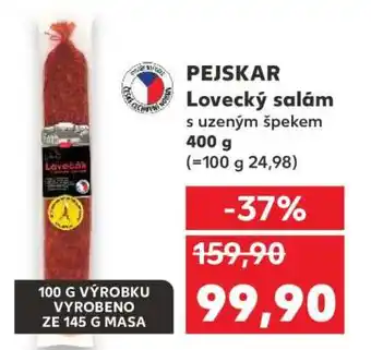 Kaufland PEJSKAR Lovecký salám s uzeným špekem nabídka
