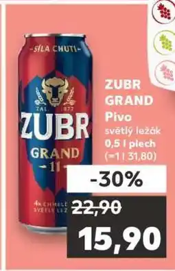 Kaufland ZUBR GRAND Pivo nabídka